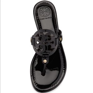 Tory Burch Paten Leather Flip Flops